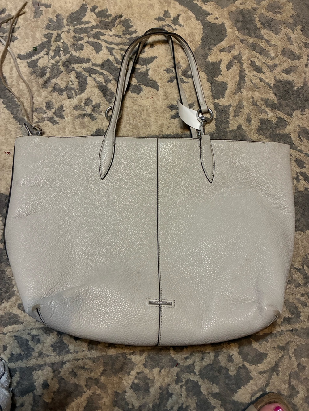Rebecca  Minkoff Classic Leather Tote Bag in Light Gray